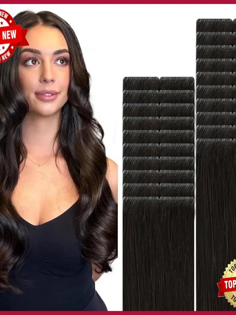 Human Hair Tape-In Extensions 14in 40g 20pcs Invisible Seamless